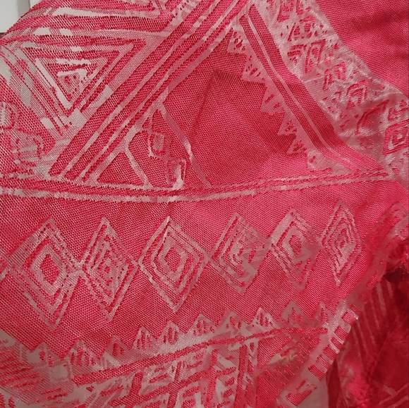 NWT Alfred Dunner Port Antonio Blouse Size 22W Dark Pink Red Sheer Button Down - Picture 4 of 8